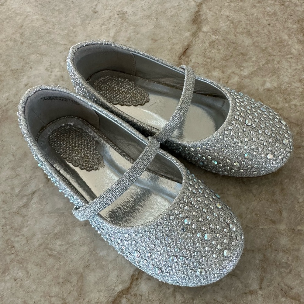 DREAM PAIRS Toddler Girls Dress Rhinestone Studded Slip On Shoes